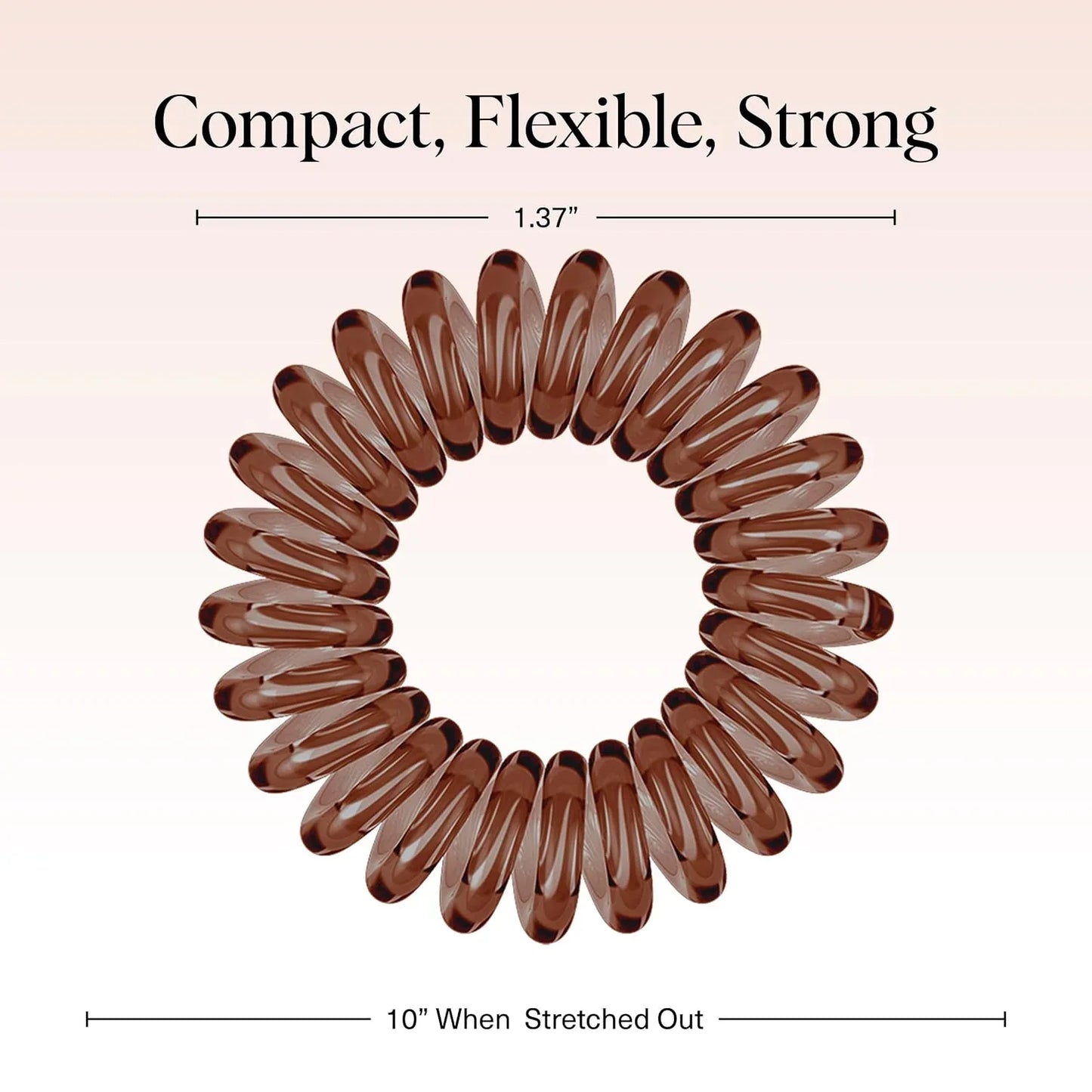 Kitsch Spiral Hair Ties for Women | Ponytail Holders - Brunette, 8 Pcs