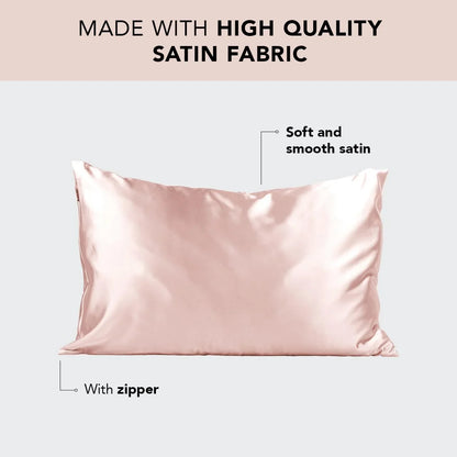 Kitsch Satin Pillowcase with Zipper - Standard Size, Haze Blue