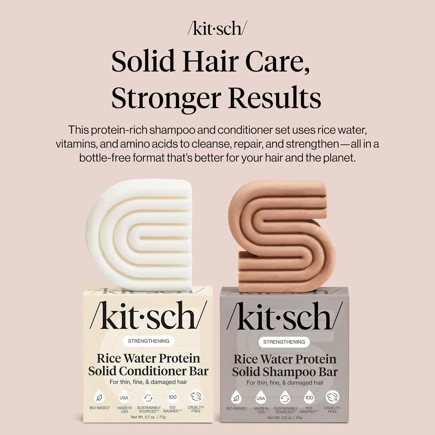 Kitsch Rosemary & Biotin Shampoo and Conditioner Set for Hair Growth