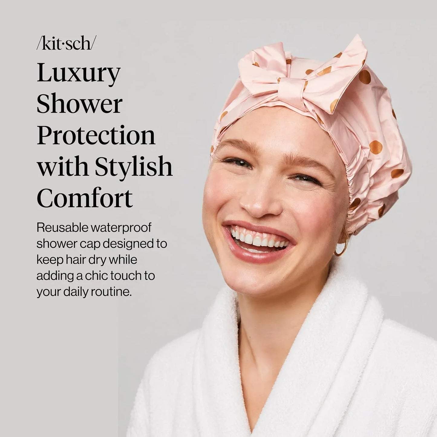 Kitsch Luxury Large Shower Cap for Women - Cherry Print
