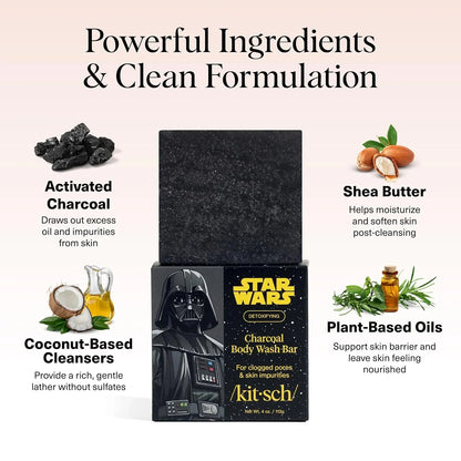 Kitsch Charcoal Soap Body Wash Bar for Cleansing – Made in USA, 4 oz