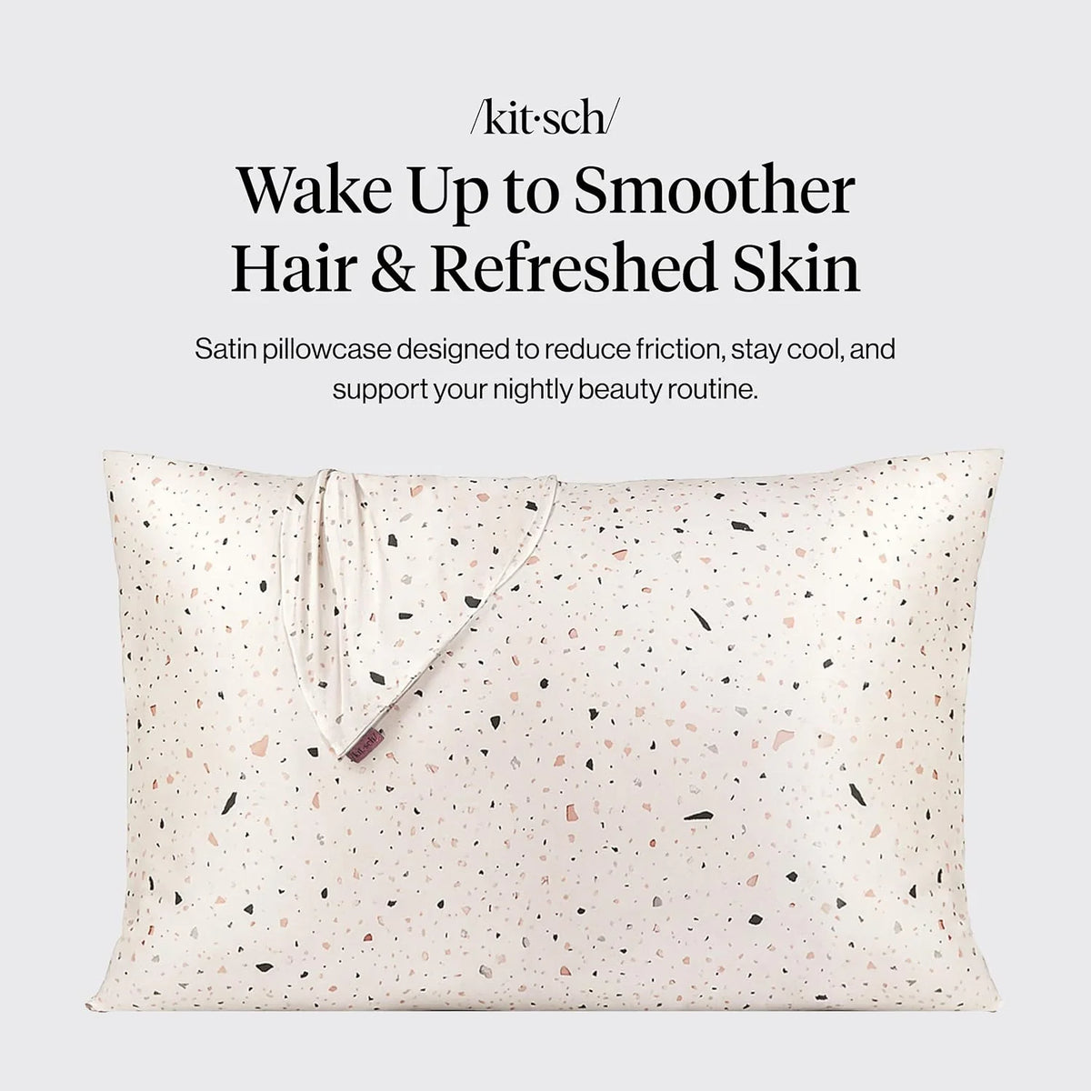 Kitsch Satin Pillowcase with Zipper - Standard Size, Haze Blue