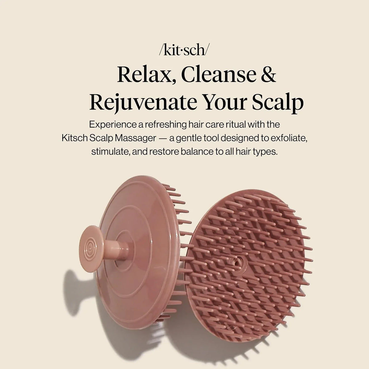 Kitsch Scalp Massager for Hair Care - Shampoo Brush Scalps - Terracotta