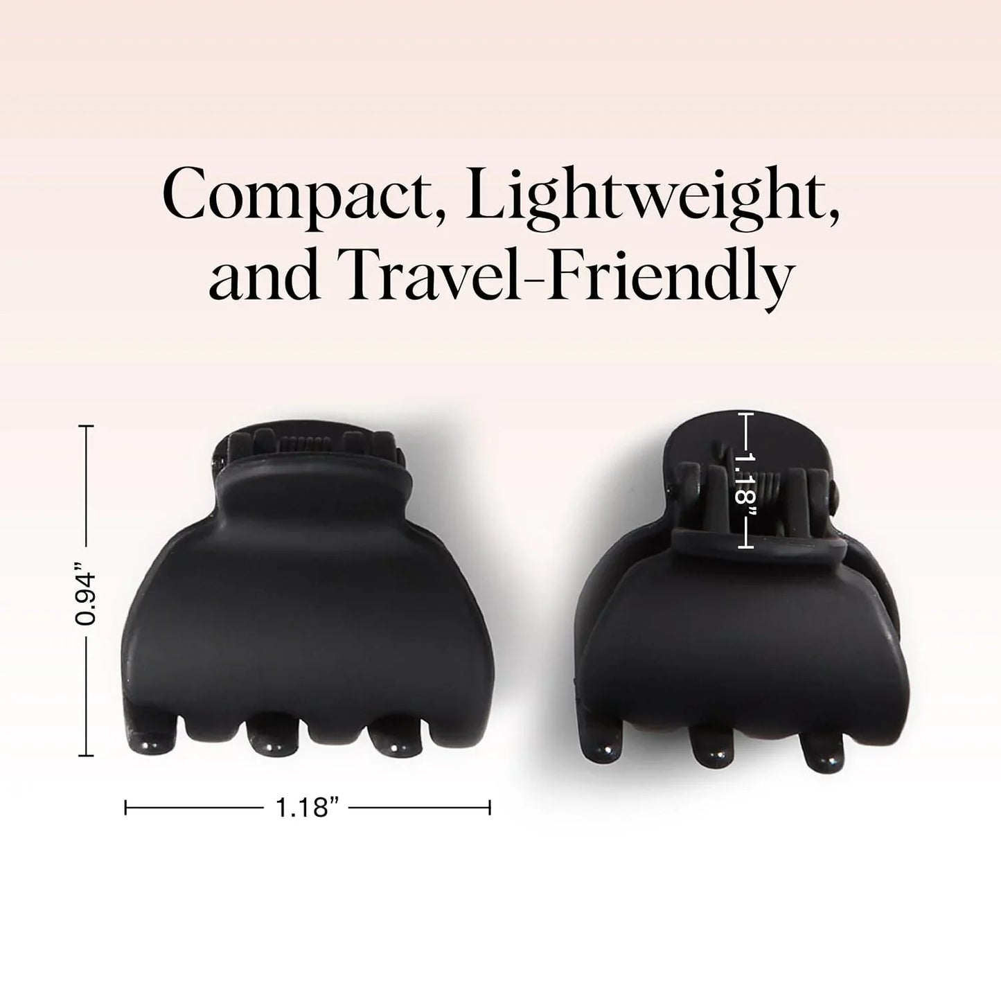 Kitsch Mini Claw Clips for Women - Tortoise & Black, 6pcs