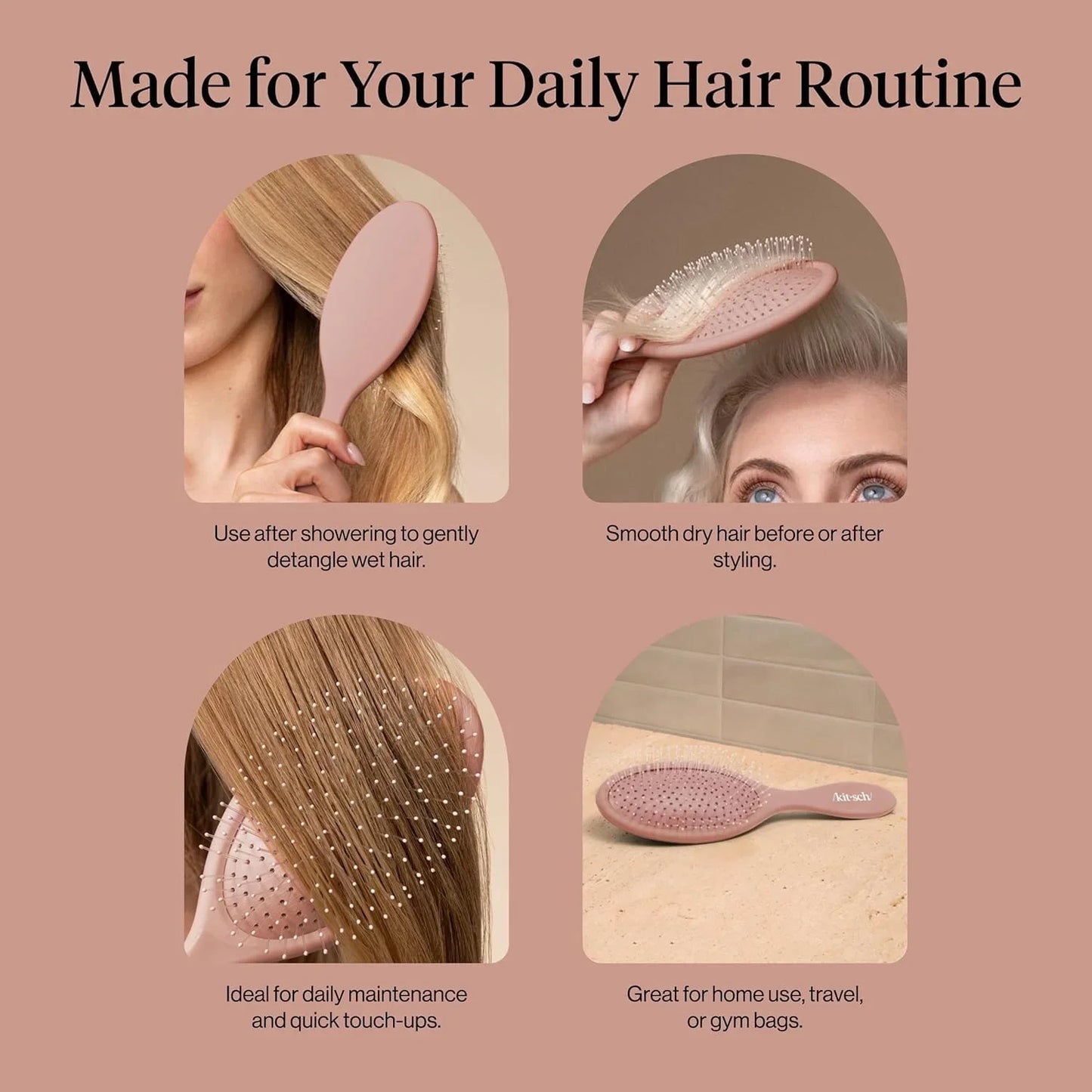 Kitsch Wet Dry Brush Detangler – Hair Brush for Women - Terracotta