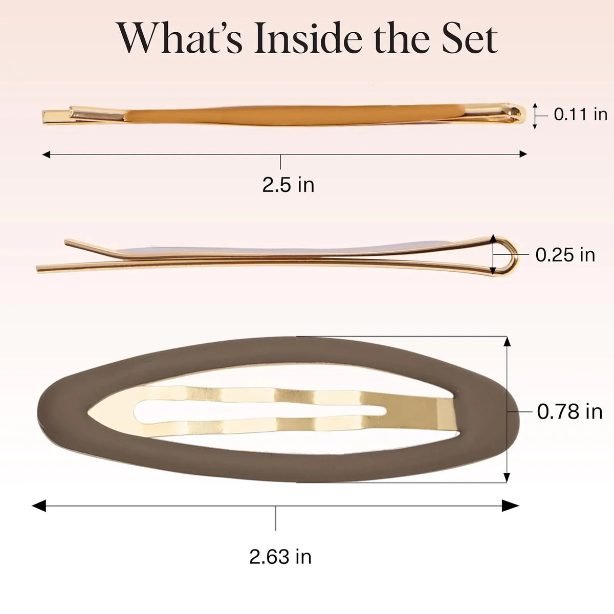 Kitsch Spiral Bobby Pins - Hair Accessories For Women - Brown, 3pcs