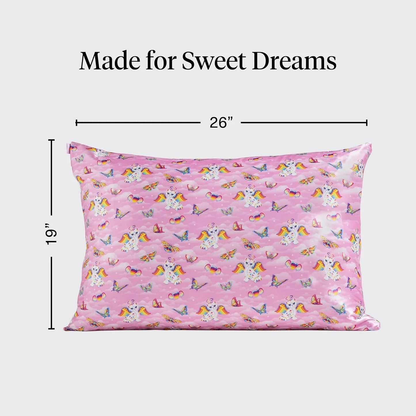 Lisa Frank x Kitsch Satin Pillowcase, Size 19x36 - Rainbow Leopard