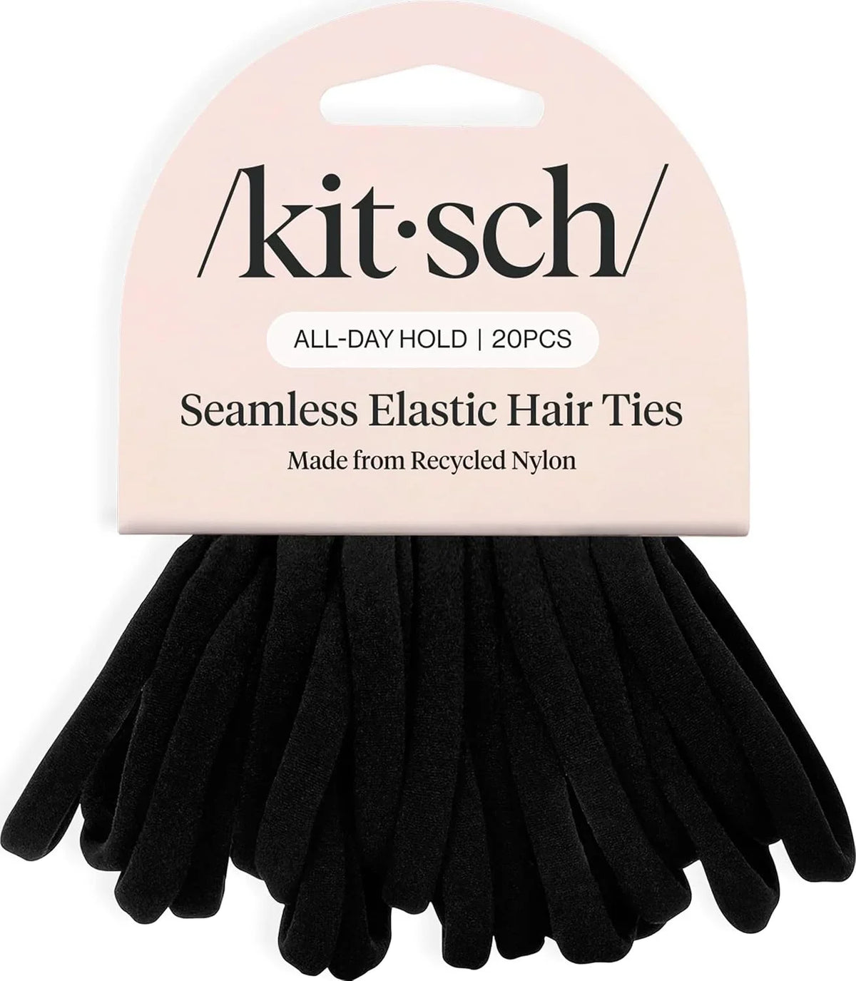 Kitsch Ribbed Hair Ties No Damage - Blush, 10pcs