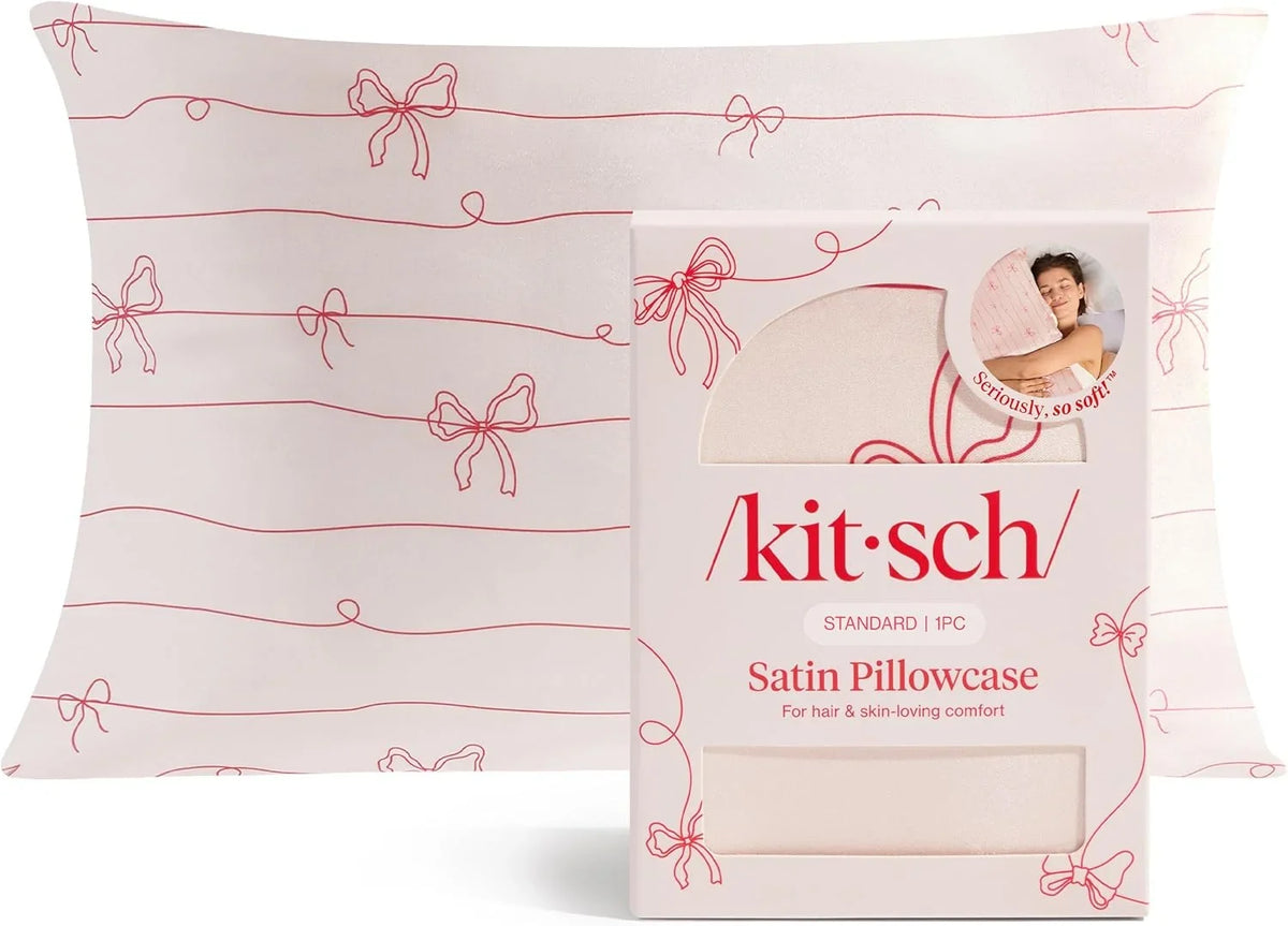 Kitsch Satin Pillowcase with Zipper - Standard Size, Haze Blue
