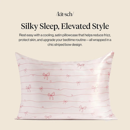 Kitsch Satin Pillowcase with Zipper - Standard Size, Haze Blue