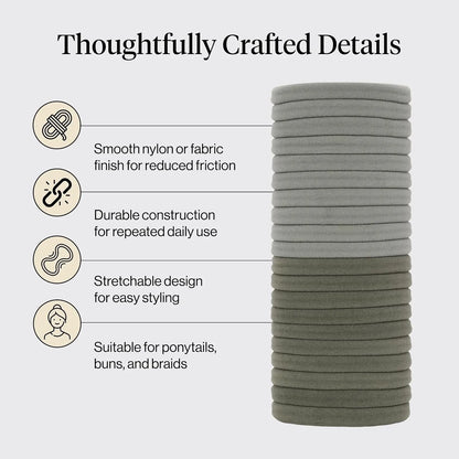 Kitsch Ribbed Hair Ties No Damage - Blush, 10pcs