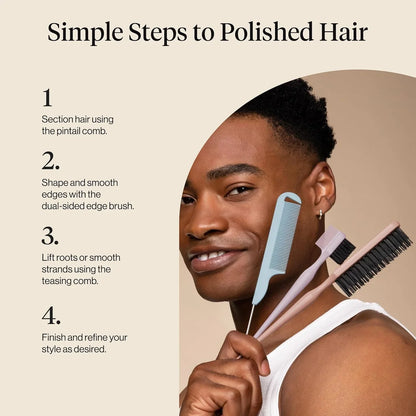 Kitsch Slick Back Hair Brush – Slick Back Brush for Styling