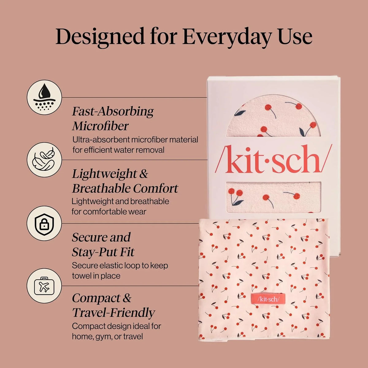 Kitsch XL Microfiber Hair Towel Wrap for Women