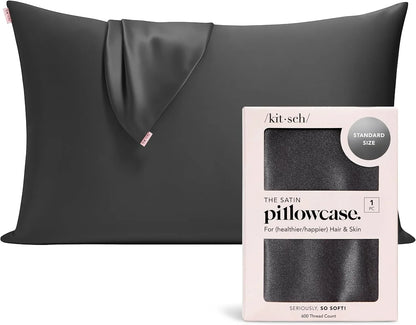 Kitsch Satin Pillowcase with Zipper - Standard Size, Haze Blue