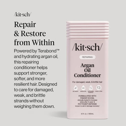 Kitsch Argan Oil Conditioner for Hair Growth – Made in USA, 12 oz