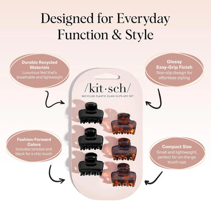 Kitsch Small Hair Clips for Women - Cute Hair Accessories - Rosewood, 8pcs